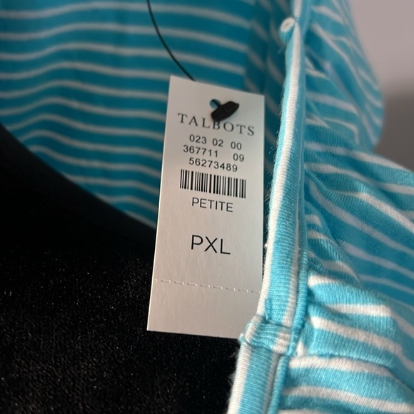 Talbots Ruffle Square Neck Shell - Amalfi Stripe Tank Blouse NWT size PXL - Picture 4 of 7